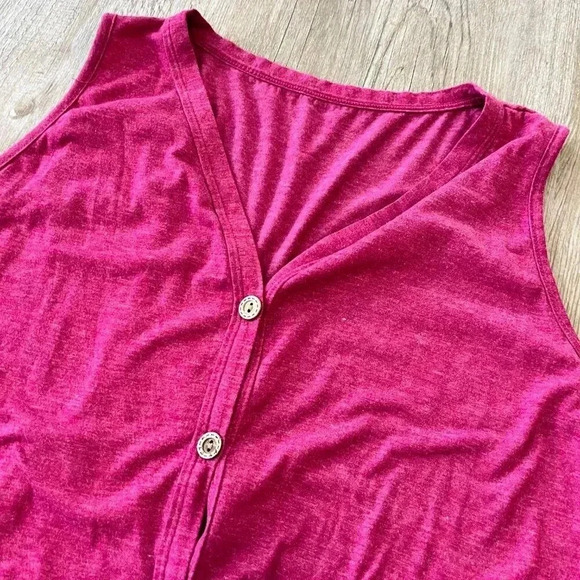 Womens Amazon Maroon Tie Front Tank Top - 2XL - Picture 2 of 5